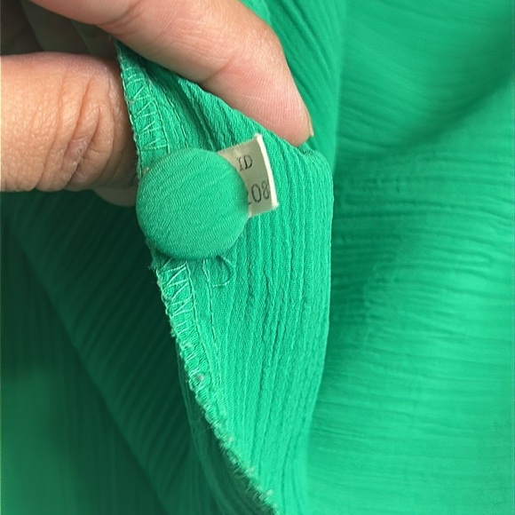 Victoria’s Secret Gold Label Green Short Sleeve Button Down Shirt Sleep Size P/S - Picture 8 of 10